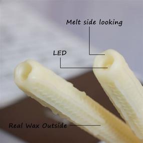 img 2 attached to 🕯️ GiveU Led Melted Dripping Taper Candles: 12'' HoneyComb Pattern, Ivory (Pack of 3) - Timer Function+