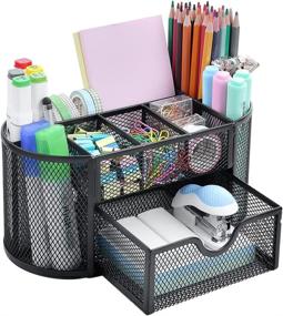 img 4 attached to 🖋️ Spacrea Black Desk Organizers and Accessories, Pencil Holder for Desk, Office Supplies Organizer