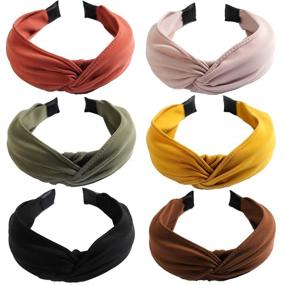 img 3 attached to 🌺 6-Piece Set of Stylish Wide Knotted Headbands for Women - Twist Turban Headwraps with Elastic Hair Bands - Fashionable Hair Accessories for Women, Girls, and Children