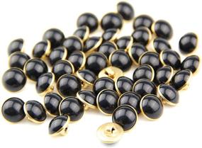 img 2 attached to 🧵 25pcs Pack of 13mm Black Pearl Half Resin Dome Cap Buttons with Copper Base for Crafting, Sewing, Scrapbooking, Scarf and Clothes