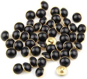 img 3 attached to 🧵 25pcs Pack of 13mm Black Pearl Half Resin Dome Cap Buttons with Copper Base for Crafting, Sewing, Scrapbooking, Scarf and Clothes