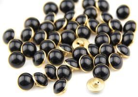 img 1 attached to 🧵 25pcs Pack of 13mm Black Pearl Half Resin Dome Cap Buttons with Copper Base for Crafting, Sewing, Scrapbooking, Scarf and Clothes