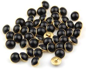 img 4 attached to 🧵 25pcs Pack of 13mm Black Pearl Half Resin Dome Cap Buttons with Copper Base for Crafting, Sewing, Scrapbooking, Scarf and Clothes