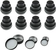 📦 versatile storage solution: ljy 48-piece black round aluminum cans with screw lid – mixed sizes empty slip slide containers logo