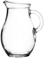 small glass pitcher 18 ounces logo