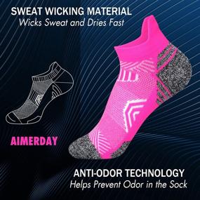 img 1 attached to 🧦 Aimerday Women's Ankle Socks 5-Pack - Low Cut Compression Running Tab Socks with Performance, Comfort Fit, Soft Breathability