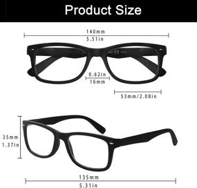 img 2 attached to 👓 High-Quality Stylish Black Reading Glasses - 4-Pack Spring Hinge Men and Women's Readers for Optimal Vision