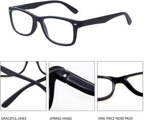 img 1 attached to 👓 High-Quality Stylish Black Reading Glasses - 4-Pack Spring Hinge Men and Women's Readers for Optimal Vision