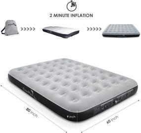 img 2 attached to 💨 High-Speed Pump Air Mattress for Never-Leak Camping: EnerPlex Queen Size Single-High Inflatable Blow-Up Bed for Travel & Home Campers