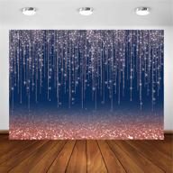 📸 avezano 7x5ft rose gold and navy glitter sparkle backdrop for adult kids birthday party decorations photography background - navy blue rose gold bokeh confetti wedding birthday party photoshoot backdrops logo