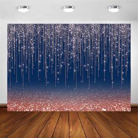 img 4 attached to 📸 Avezano 7x5ft Rose Gold and Navy Glitter Sparkle Backdrop for Adult Kids Birthday Party Decorations Photography Background - Navy Blue Rose Gold Bokeh Confetti Wedding Birthday Party Photoshoot Backdrops