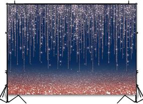 img 1 attached to 📸 Avezano 7x5ft Rose Gold and Navy Glitter Sparkle Backdrop for Adult Kids Birthday Party Decorations Photography Background - Navy Blue Rose Gold Bokeh Confetti Wedding Birthday Party Photoshoot Backdrops