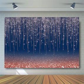 img 2 attached to 📸 Avezano 7x5ft Rose Gold and Navy Glitter Sparkle Backdrop for Adult Kids Birthday Party Decorations Photography Background - Navy Blue Rose Gold Bokeh Confetti Wedding Birthday Party Photoshoot Backdrops