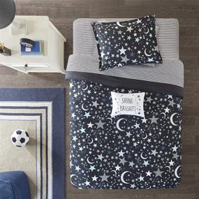 img 3 attached to 🌟 Mizone Kids Cozy Bag Comforter Set: Fun and Playful Print for Girls' Bedroom Décor, Twin Size - Includes Complete Sheet Set in Charcoal - 6 Piece Bundle