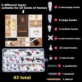 img 3 attached to 🖼️ EuTengHao 43Pcs Invisible Nail Screws Wall Hooks Traceless Picture Hangers Non-Traceable Photo Hook with Heavy-Duty Capacity for Hardwall Drywall - Multi Functional Picture Art Painting Frame Hanger (35Lbs, 6Types)