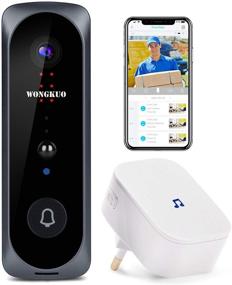 img 4 attached to 🚪 WONGKUO Wireless Video Doorbell Camera: HD 166° Security Smart WiFi Doorbell with Indoor Chime, Motion Detection, Real-Time Video, Two-Way Talk, Night Vision, and Rechargeable Batteries