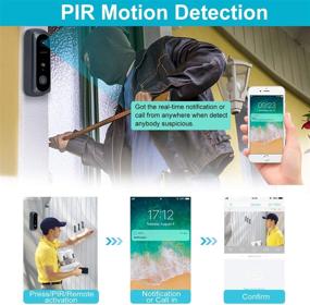 img 2 attached to 🚪 WONGKUO Wireless Video Doorbell Camera: HD 166° Security Smart WiFi Doorbell with Indoor Chime, Motion Detection, Real-Time Video, Two-Way Talk, Night Vision, and Rechargeable Batteries