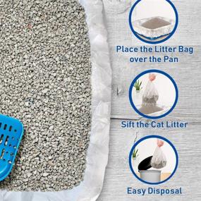 img 2 attached to Alfapet Kitty Cat Pan Disposable Sifting Liners- 10-Pack for Large, X-Large, Giant, and Extra-Giant Size Litter Boxes- with 1 Transfer Liner and Rubber Band- Pack of 6