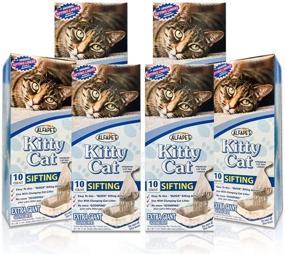 img 4 attached to Alfapet Kitty Cat Pan Disposable Sifting Liners- 10-Pack for Large, X-Large, Giant, and Extra-Giant Size Litter Boxes- with 1 Transfer Liner and Rubber Band- Pack of 6