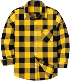 img 4 attached to 👕 Adorable Siliteelon Plaid Flannel Shirt: Stylish Long Sleeve Button Down for Toddler Boys