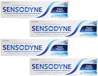 зубная паста sensodyne fresh impact | чувствительность и освежающий аромат | тюбики 4 унции (упаковка из 4) логотип