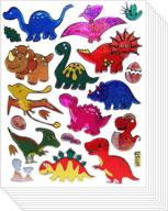 🦖 kid's jurassic world dinosaur scrapbook stickers shapes novelty - set of 10 sheets logo