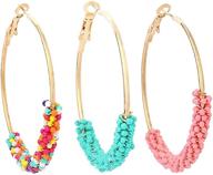 sanyx 5 pairs twist statement geometric handmade bead earrings sets for women/girls logo