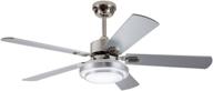 🌀 contemporary led ceiling fan with 42-inch silver wood blades, remote control, and 3-light changes - indoor mute energy saving fan chandelier for home decoration логотип