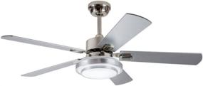 img 4 attached to 🌀 Contemporary LED Ceiling Fan with 42-Inch Silver Wood Blades, Remote Control, and 3-Light Changes - Indoor Mute Energy Saving Fan Chandelier for Home Decoration