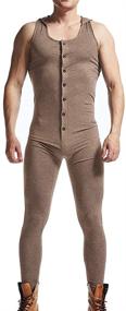 img 3 attached to Sleeveless Breathable Men's Onesies Pajamas Jumpsuit for Sleeping and Lounging
