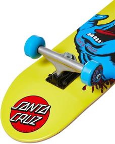 img 1 attached to 🛹 SANTA CRUZ Hand Mini Complete Skateboard - Yellow (7.75in x 30.00in) for Ultimate Skating Fun!