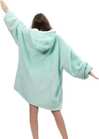 img 1 attached to 🧥 Dreamcountry Wearable Hoodie Blanket: Super Cozy Oversized Sweatshirt for Adult and Child, Large Pocket Warm Blanket Hoodie for Women and Men, Fleece Blanket with Comfortable Sleeves