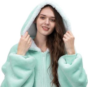 img 3 attached to 🧥 Dreamcountry Wearable Hoodie Blanket: Super Cozy Oversized Sweatshirt for Adult and Child, Large Pocket Warm Blanket Hoodie for Women and Men, Fleece Blanket with Comfortable Sleeves