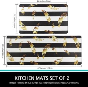 img 3 attached to 🔆 Capslpad Anti-Fatigue Kitchen Mats Set - 2 Piece Cushioned Comfort Standing Mat Bundle for Kitchen, Home, Office, Laundry - Non Slip Foam Rugs - Size: 17"x47"+17"x28