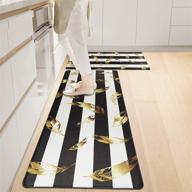 🔆 capslpad anti-fatigue kitchen mats set - 2 piece cushioned comfort standing mat bundle for kitchen, home, office, laundry - non slip foam rugs - size: 17"x47"+17"x28 logo