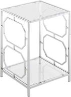 💎 convenience concepts omega chrome end table - clear glass & chrome frame: sleek and efficient design logo