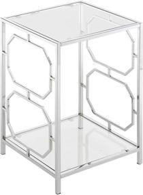 img 2 attached to 💎 Convenience Concepts Omega Chrome End Table - Clear Glass & Chrome Frame: Sleek and Efficient Design