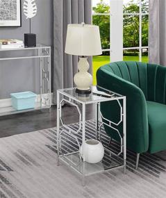 img 1 attached to 💎 Convenience Concepts Omega Chrome End Table - Clear Glass & Chrome Frame: Sleek and Efficient Design