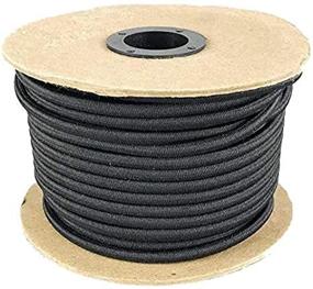 img 1 attached to 🔌 Versatile Black Shock Cord: 3/16-5/16 Inch Sizes, 50-100ft Spools. Weather & Abrasion Resistant, Perfect for Tie Downs, Crafts, DIY Projects. Made in The USA