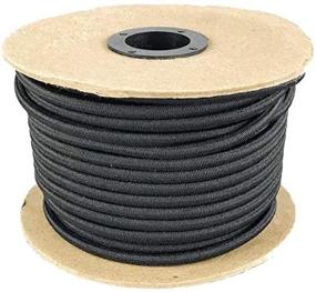 img 2 attached to 🔌 Versatile Black Shock Cord: 3/16-5/16 Inch Sizes, 50-100ft Spools. Weather & Abrasion Resistant, Perfect for Tie Downs, Crafts, DIY Projects. Made in The USA