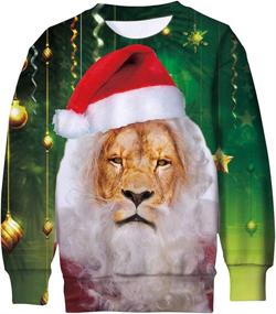 img 2 attached to BFUSTYLE Boy Girl Ugly Christmas Sweatshirt: Cool Kids Fleece Xmas Pullover (4-16 Years)