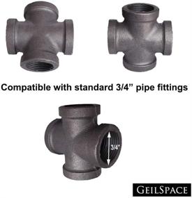 img 3 attached to GeilSpace Grey Malleable Iron Fittings Rough Plumbing