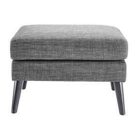 img 2 attached to Dark Grey Textured Fabric Upholstered Pillowtop Ottoman with Wooden Legs - FIRST HILL FHW