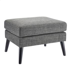 img 4 attached to Dark Grey Textured Fabric Upholstered Pillowtop Ottoman with Wooden Legs - FIRST HILL FHW