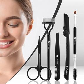 img 3 attached to 💇 DUcare 5-in-1 Eyebrow Kit: Razor, Scissors, Tweezers & More for Effortless Makeup Grooming