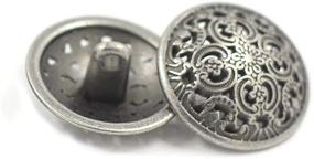 img 2 attached to Bezelry Delicate Floral Engraved Openwork Gray Silver Metal Shank Buttons (12 Pcs, 18mm)