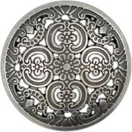 bezelry delicate floral engraved openwork gray silver metal shank buttons (12 pcs, 18mm) logo