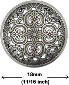 img 3 attached to Bezelry Delicate Floral Engraved Openwork Gray Silver Metal Shank Buttons (12 Pcs, 18mm)