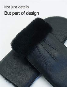 img 2 attached to YISEVEN Sheepskin Shearling Leather Weather Men's Accessories for Gloves & Mittens