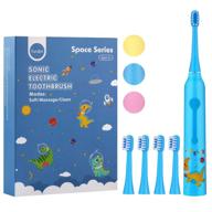 7am2m sonic electric toothbrush for children - 4 brush heads, 3 modes with 🪥 memory, 30000 strokes, ipx7 waterproof, 2-minute built-in smart timer - suitable for ages 3+ (blue) logo